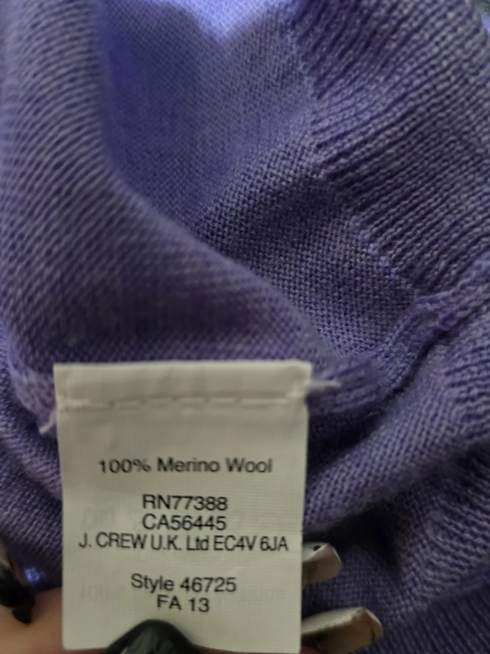 J. Crew Lavender Crewneck Merino Wool Sweater